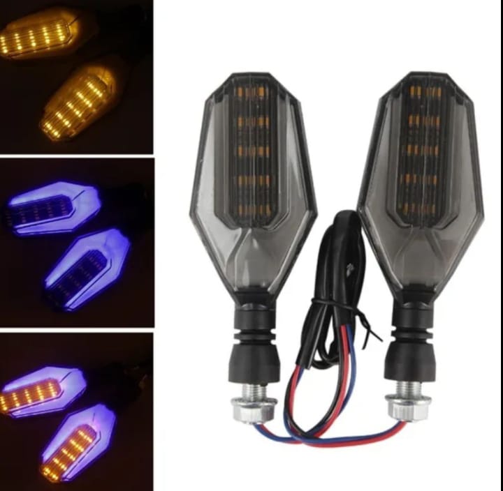 4Pcs Motorbike Universal LED Indicator With  DRL And Yellow Parking Light For all bikes (Random Color) ValueKartPk