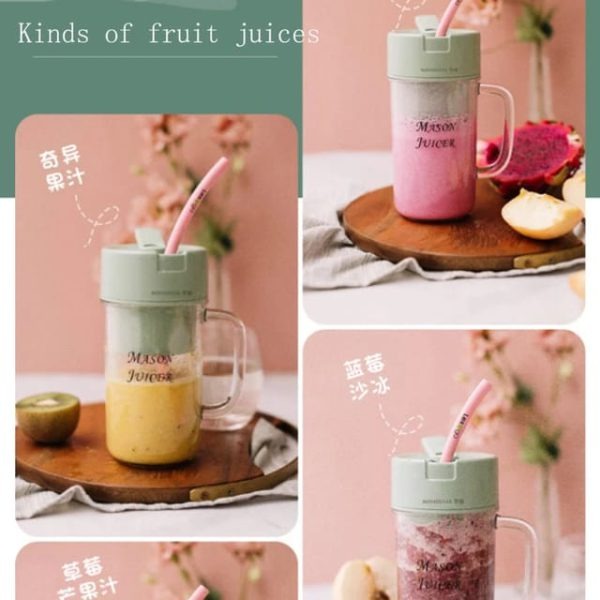 Portable Mini juicer Blender With Straw Cup | Juicer Portable Outdoor Juicing Cup | Home Mini Cordless Juicer (Random Color) ValueKartPk