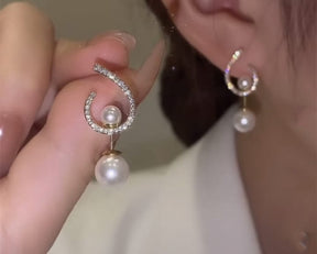 Elegant Zircon Pearl Stone Earrings Material Alloy  for girls ValueKartPk