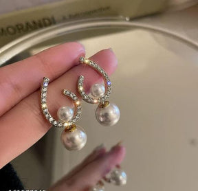 Elegant Zircon Pearl Stone Earrings Material Alloy  for girls ValueKartPk