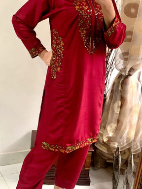 2 pcs Stitched suit  Pocket Sequence Embroidery ValueKartPk