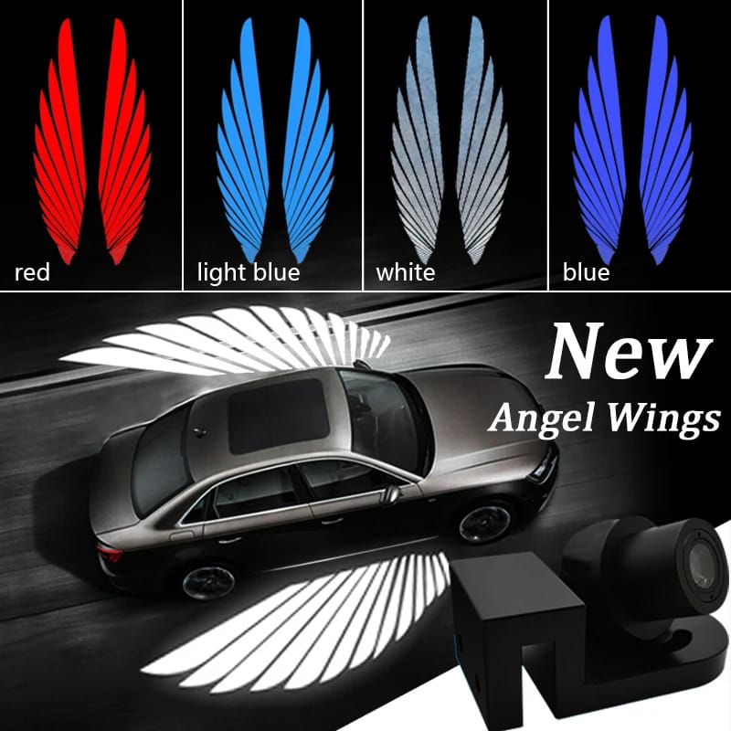 Angel Wing Light Dynamic Projection Lamp Universal Car Rear View Mirror Side Mirror  (2 Pcs) ValueKartPk