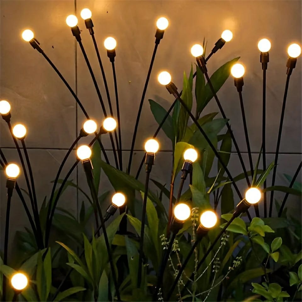 10 Lights - LED Solar Powered Firefly Light Outdoor Waterproof Solar Garden Light Decorative Swaying Wind Dancing Solar Lamp ValueKartPk