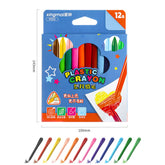 Plastic Crayons 12pcs Colors Non-Toxic Generic Colors Crayons Set School Supplies ValueKartPk