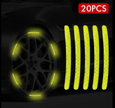 (20pcs) Wheel center reflective stickers Stripe | wheel hub sticker for Car, bicycle, motorcycle | car warning sticker  (Random colors) ValueKartPk