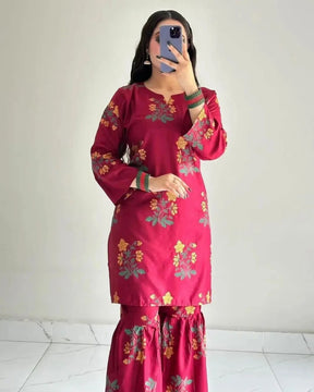 2 pcs Dress Flower Shrara print ValueKartPk