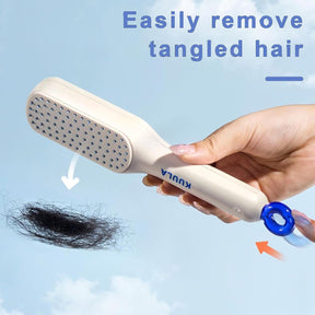 Self Cleaning Hair Brush, One-Click Cleaning Telescopic Hair Comb, Anti-Static Telescopic Hairbrush, Anti-Hair Entangled Automatic (random Color) ValueKartPk