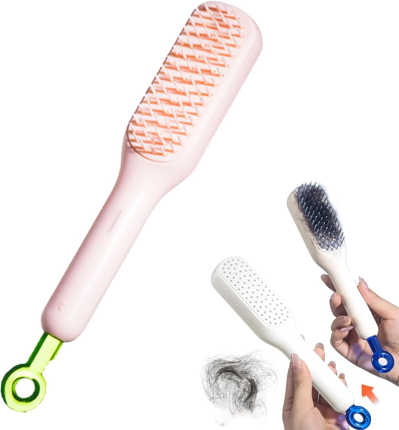 Self Cleaning Hair Brush, One-Click Cleaning Telescopic Hair Comb, Anti-Static Telescopic Hairbrush, Anti-Hair Entangled Automatic (random Color) ValueKartPk