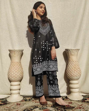 Summer Collection Linen Printed 2pc Dress Ready To Wear For Women ValueKartPk