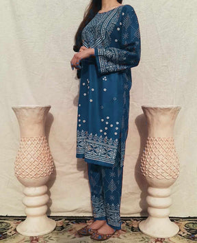 Summer Collection Linen Printed 2pc Dress Ready To Wear For Women ValueKartPk