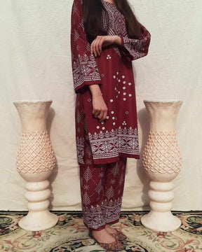 Summer Collection Linen Printed 2pc Dress Ready To Wear For Women ValueKartPk