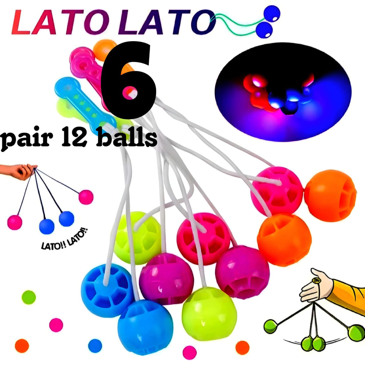 6 packet tak tak clacker ball | china ball | pack of 6 pair ( 12 balls ) for kids and adults (Random Color) ValueKartPk