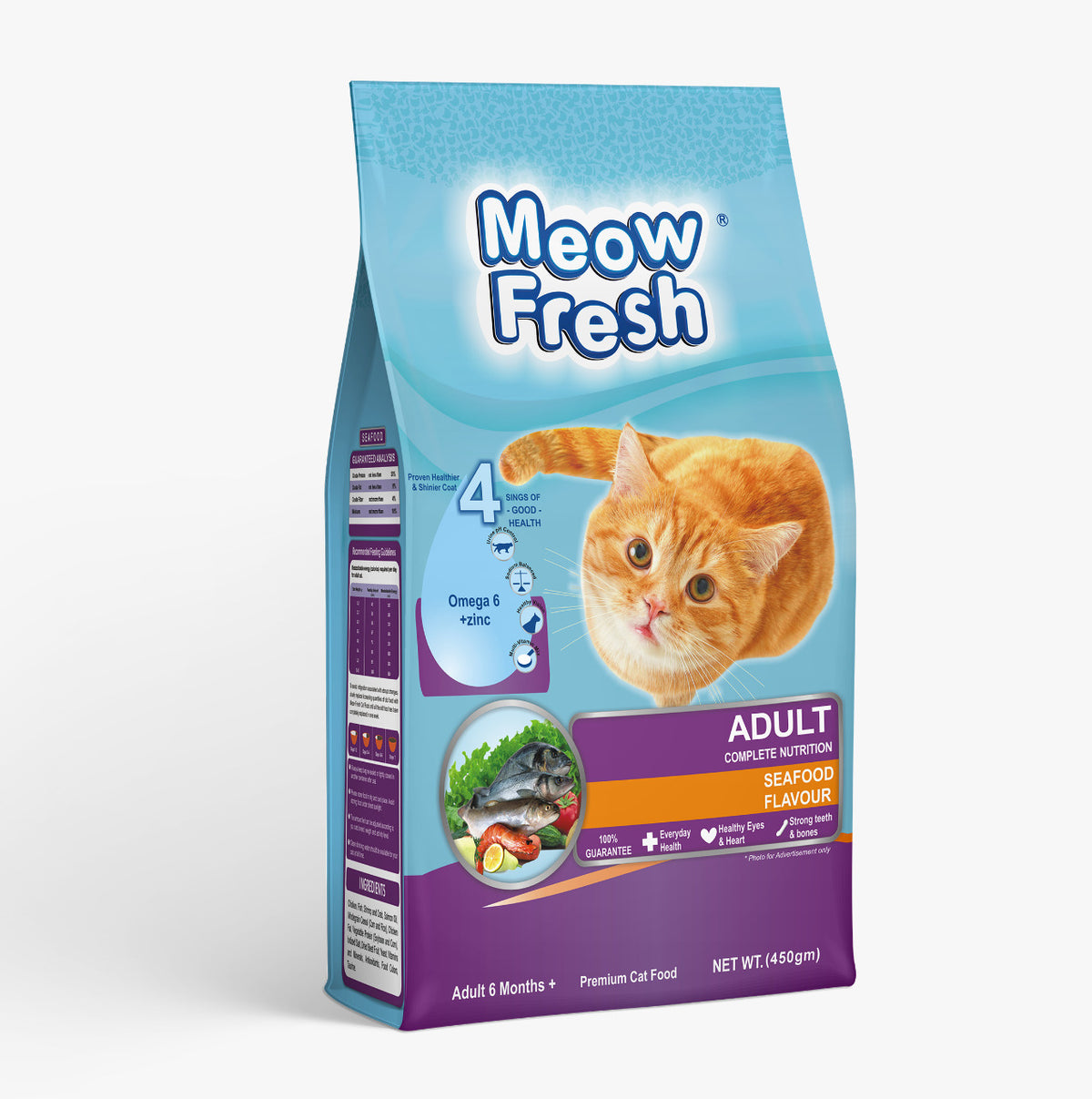 ( Sea Food ) Meow Fresh Dry Cat Food Classic  (450 gm ) ValueKartPk