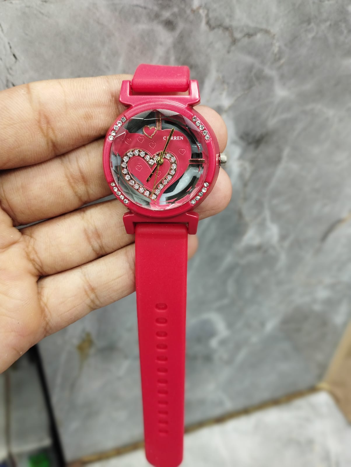 Curren Rubbar Belt Ladies Watch Model Heart - Without Box ValueKartPk