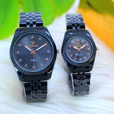 (without box)TIME WORTH Couple Watch | Wrist Watch for both Men &amp; Women (black) ValueKartPk