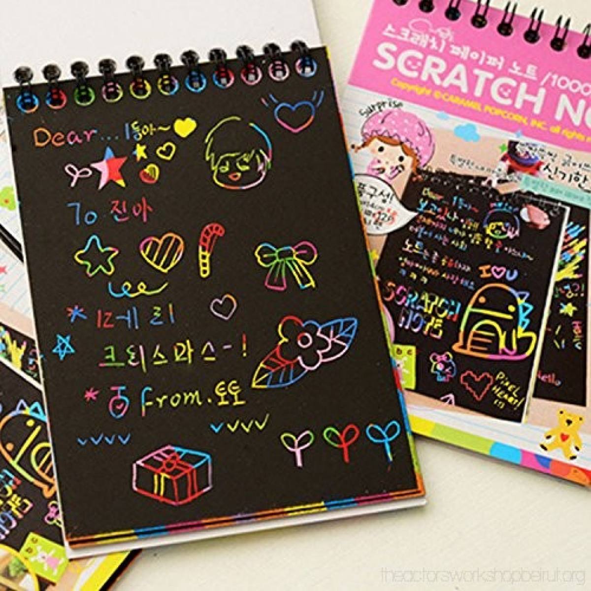 Scratch Note Pad -   Rainbow Drawing Draft Books for Children (random book) ValueKartPk