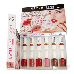 MAYBELLINE NEW YORK  Pair of  6 Matching Lipstick &amp; Nail Polish Box ValueKartPk