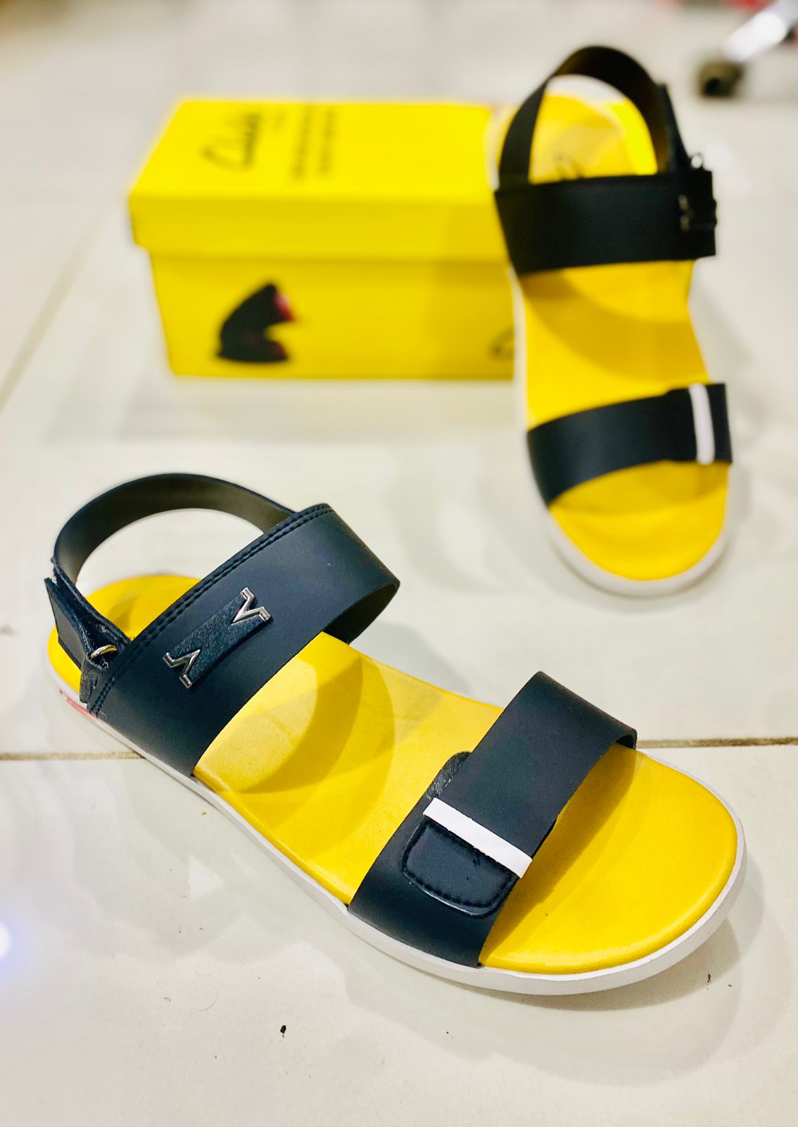 (Black &amp; yellow  )  Comfortable💯Soft Clarks Sadle’s For Men ValueKartPk