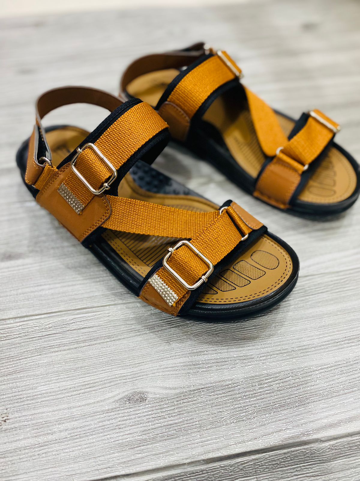 (yellow) Cross-Cross Sandle  For Men ValueKartPk