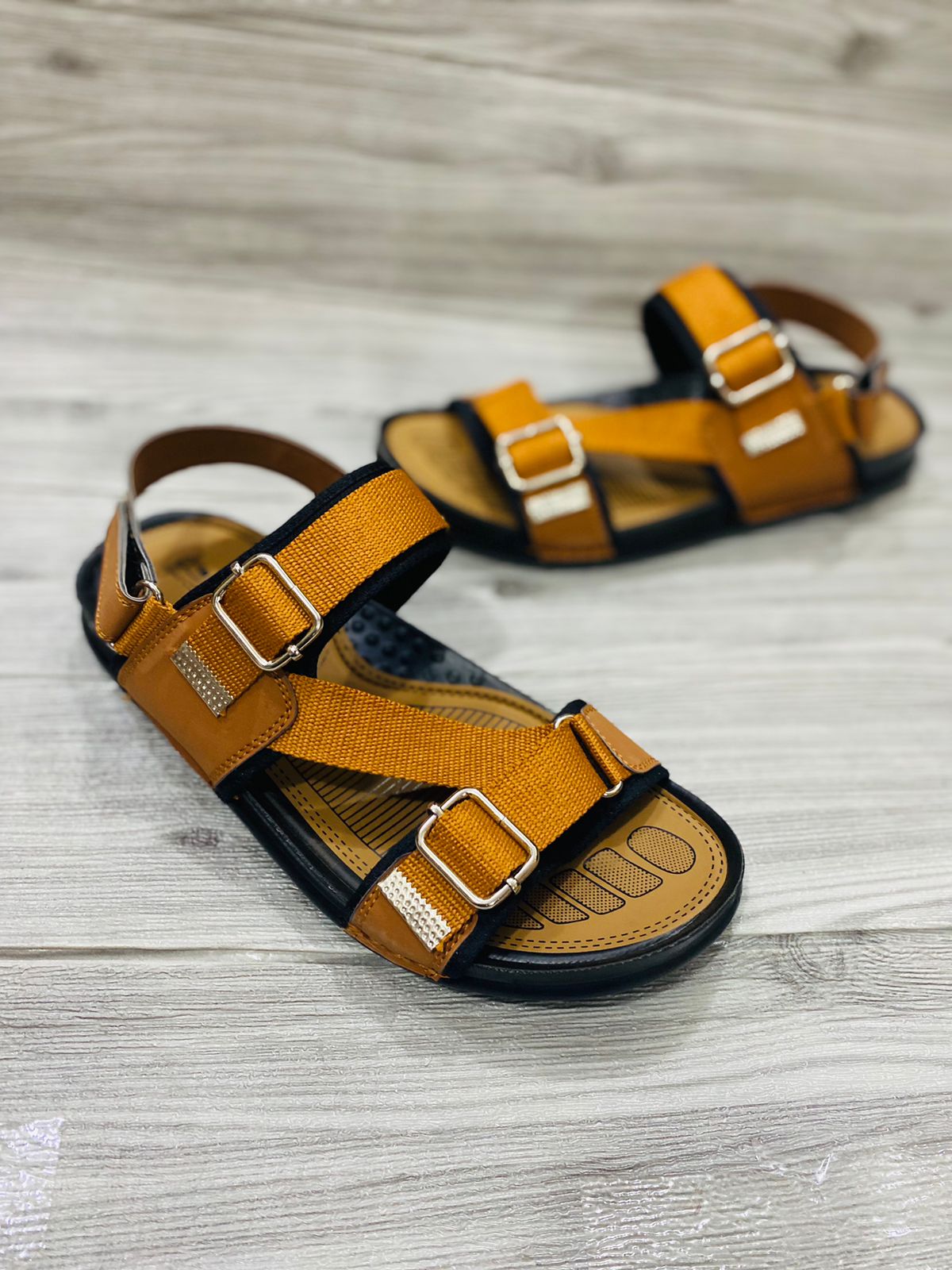 (yellow) Cross-Cross Sandle  For Men ValueKartPk