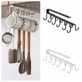 Heavy Duty Iron 12 Hooks Storage Shelf Under the Cabinet, Easy To Install, Mug hanger, Cup hanger ValueKartPk