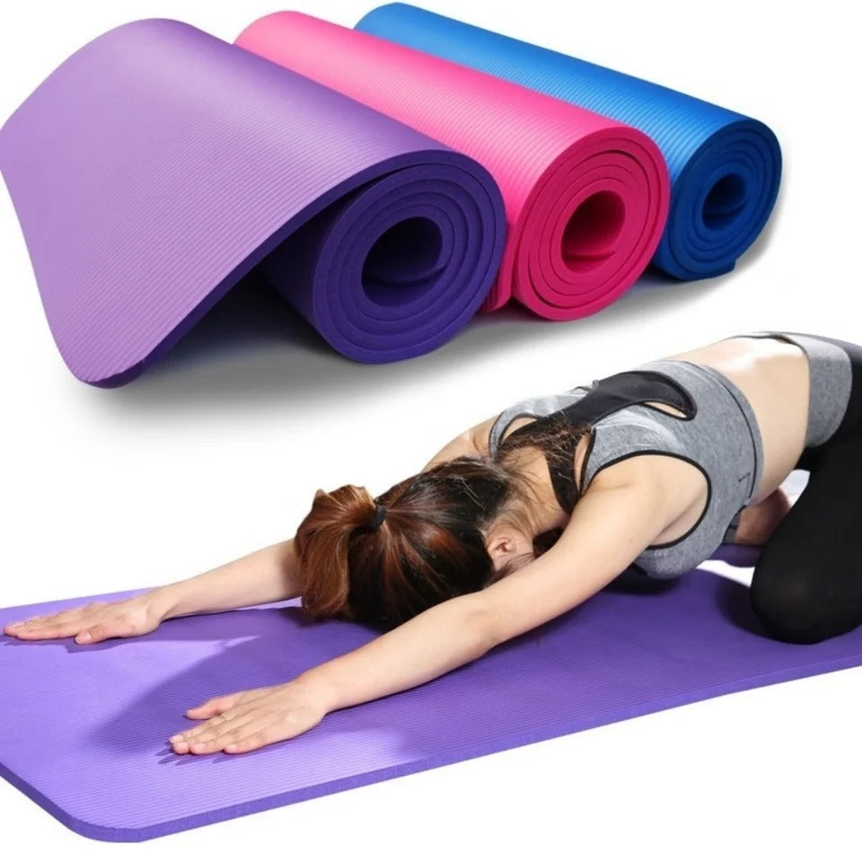 Yoga Matt Non-Slip Exercise Gym Flooring Mat Premium Quality For Men and Women Multi Purpose Uses (random color) ValueKartPk