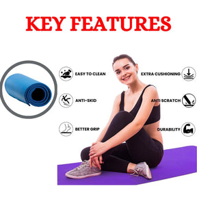 Yoga Matt Non-Slip Exercise Gym Flooring Mat Premium Quality For Men and Women Multi Purpose Uses (random color) ValueKartPk