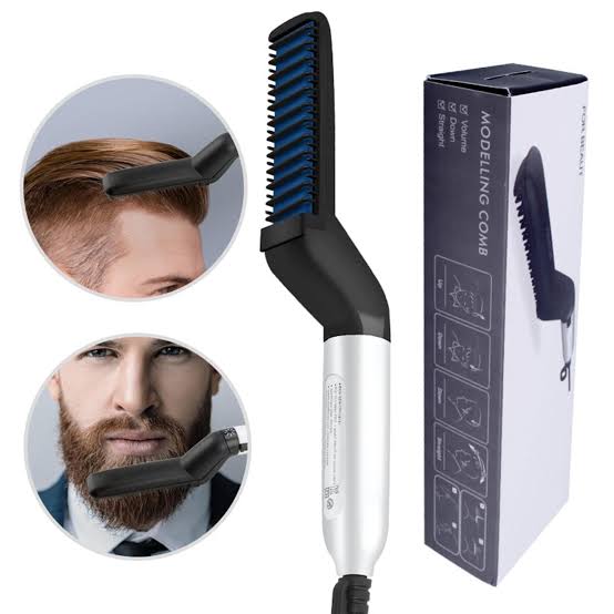 Beard Straightener Multifunctional Hair Comb Brush Beard Hair Straighten Comb Quick Hairstyle For Men ValueKartPk