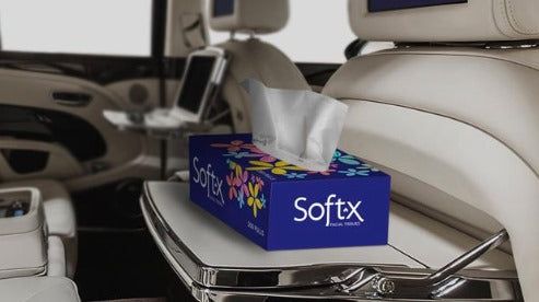 SOFTEX Facial Tissue Box - 50 Pulls Per Box ValueKartPk