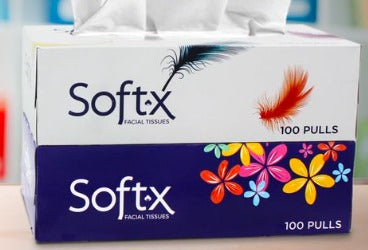 SOFTEX Facial Tissue Box - 50 Pulls Per Box ValueKartPk