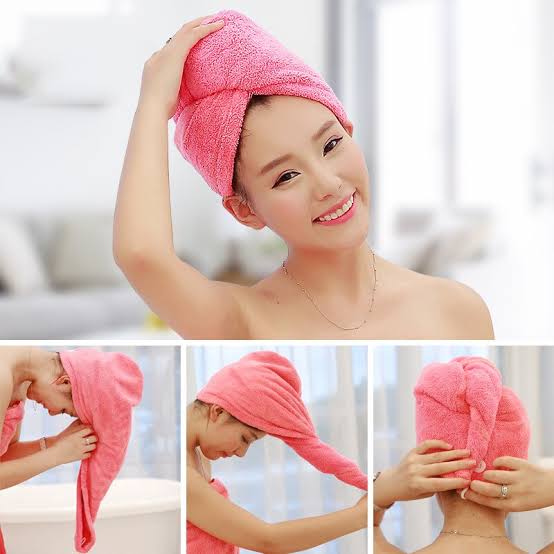 Turby Towel - Dry Hair Cap Super Absorbent Quick-drying Shower towel (Random color) ValueKartPk