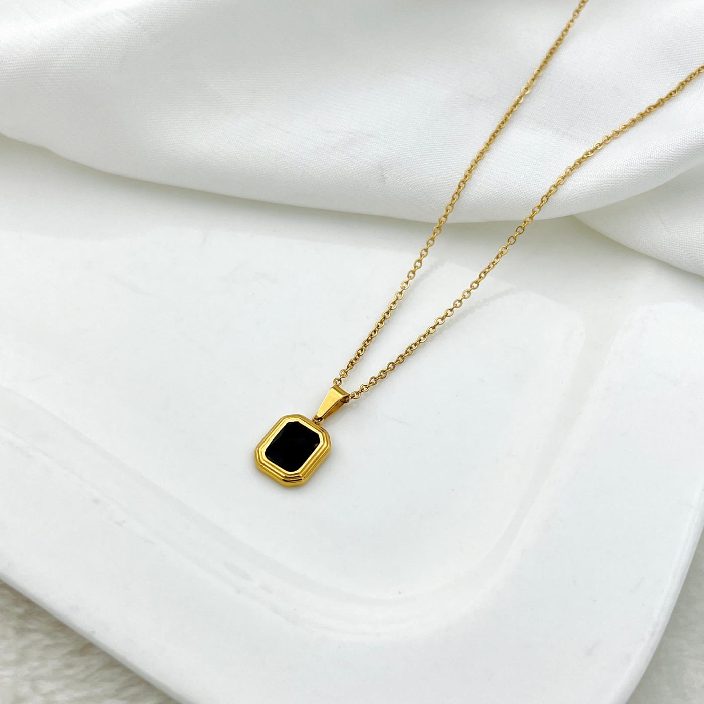 Zirkon Nug with Golden Chain Pendent | Adjustable Size Necklace for Girls &amp; Women ValueKartPk