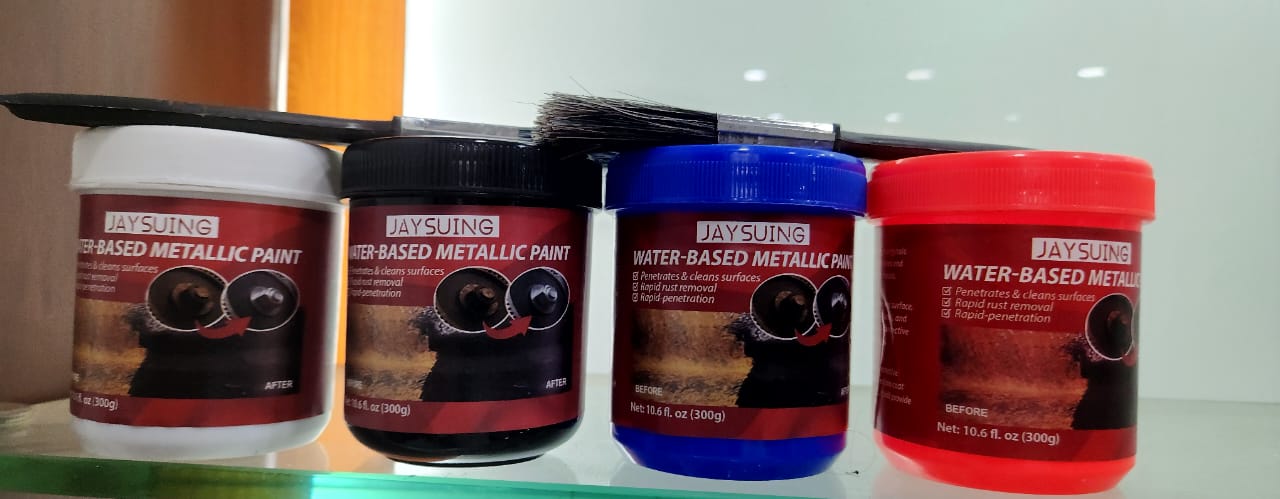 Rust paint Metallic Paint  Anti Rust Protection Coating for removing rust from metal (with brush 300gm )pouch ValueKartPk