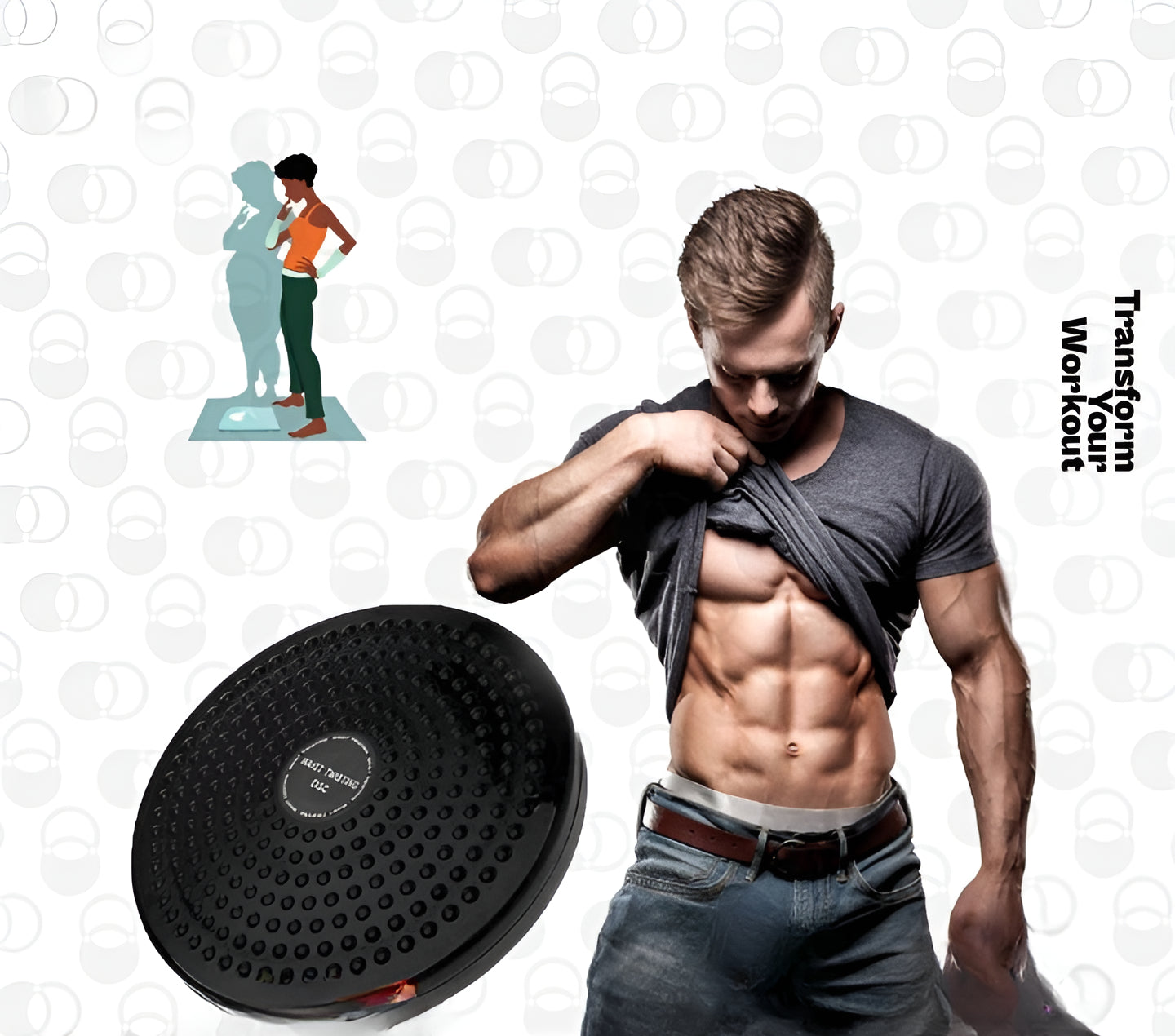 Tummy Twister Disc, Weight Loss Machine | Twister &amp; Plate, Exercise Fitness Slim Machine plate - Black ValueKartPk