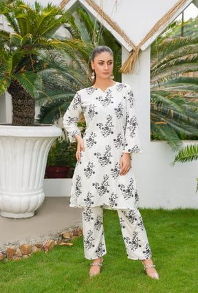 Daffodil print 2pc Dress | shirt and trouser for girls &amp; Womens ValueKartPk