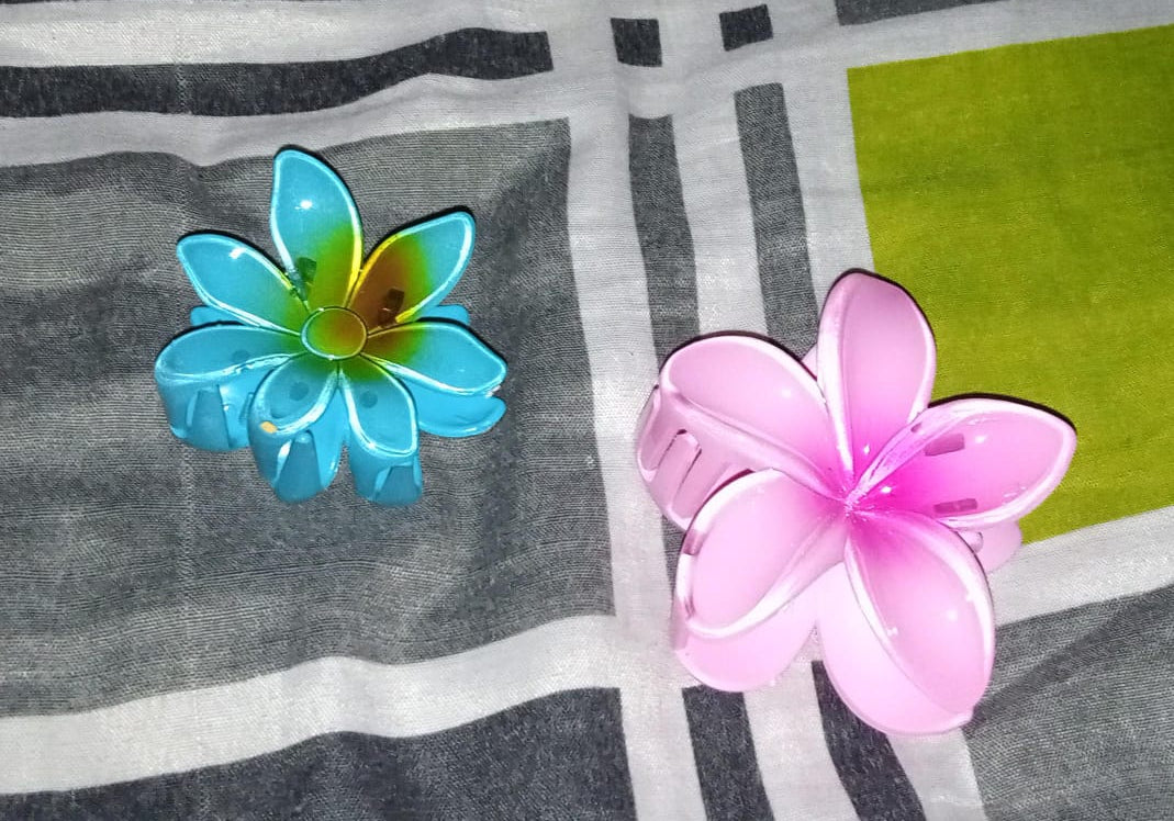 1 Pc - Flower Hair Clip Colorful Hair Band For girls &amp; Women ValueKartPk