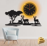 3d wall clock with light Wooden Wall Clock ValueKartPk