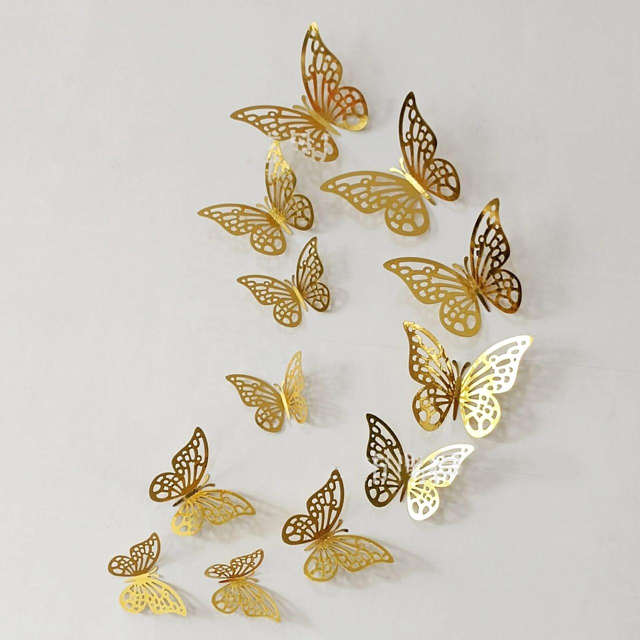 3D Wall Stickers Hollow Butterfly for Kids Rooms Home Wall Decor DIY Fridge stickers Room Decoration ValueKartPk