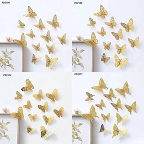 3D Wall Stickers Hollow Butterfly for Kids Rooms Home Wall Decor DIY Fridge stickers Room Decoration ValueKartPk