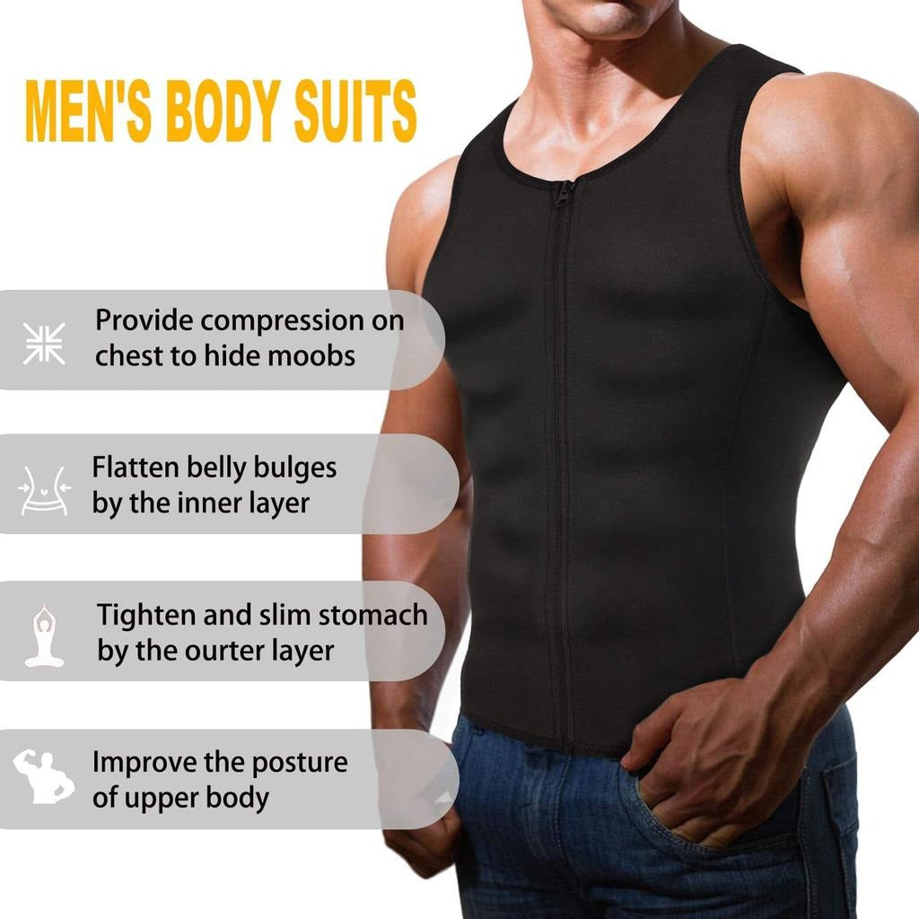 Hot Shapers Slimming Shirt Zipper Body Shaper Instead Slim Shirt For Men Black ValueKartPk