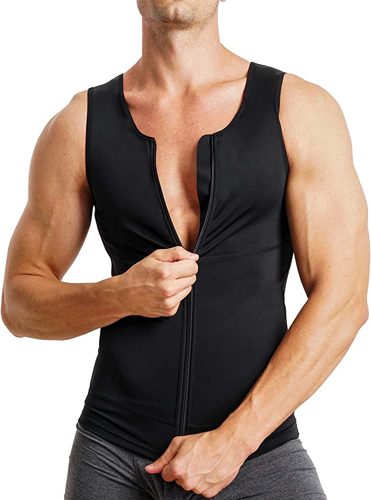 Hot Shapers Slimming Shirt Zipper Body Shaper Instead Slim Shirt For Men Black ValueKartPk