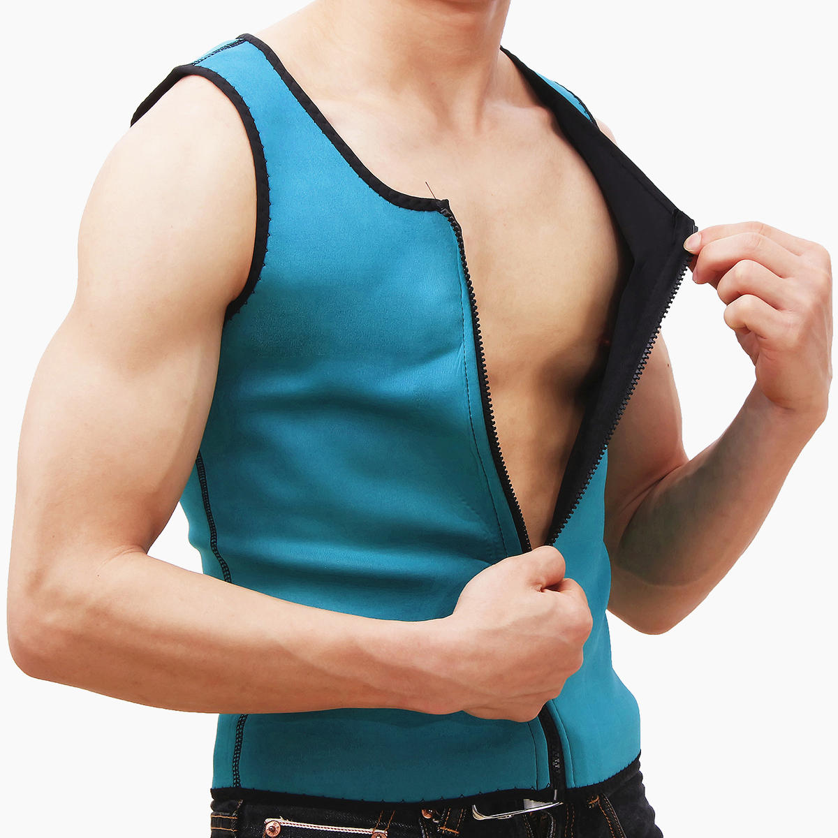 Hot Shapers Slimming Shirt Zipper Body Shaper Instead Slim Shirt For Men Black ValueKartPk