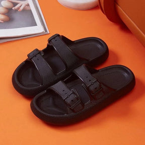 Slippers for Men - Cloud Slides Double Buckle Adjustable ValueKartPk