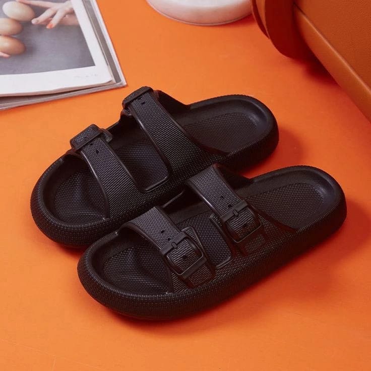 Slippers for Men - Cloud Slides Double Buckle Adjustable ValueKartPk