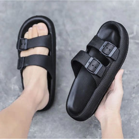 Slippers for Men - Cloud Slides Double Buckle Adjustable ValueKartPk