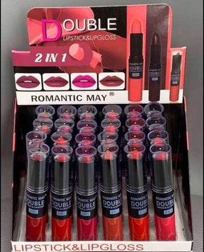 2 in 1 lipstick+lipgloss   (random color) ValueKartPk