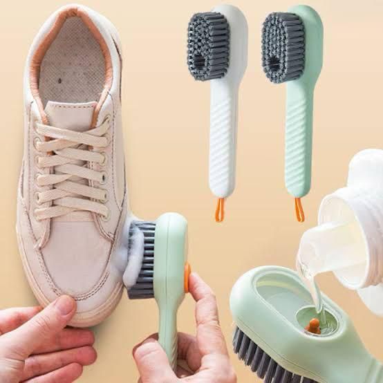 Multi-purpose Shoe Brush Soft Bristle Automatic Liquid Long Handle Cleaning Brush Clothes Board Brush Household Cleaning Tools ValueKartPk