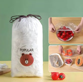 100pcs Disposable Plastic Wrap Cover, Convenient And Quick, With Elastic And Tight Mouth, Can Be Used As A Shower Cap, Suitable For Various Plates, Dust-proof, Insect-proof, Food-grade Fresh-keeping Cling Film Cover, Kitchen Accessories ValueKartPk