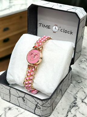 Heart Shape Bracelet Analog Watch For Girls Braided Rope Chain Strap Quartz Ladies Creative Fashion Watch ValueKartPk