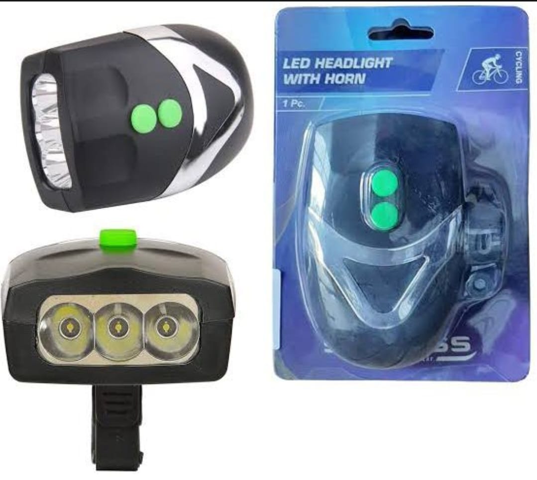 3 LED Bicycle Front Head light &amp; bell siren alarm hooter / cycle light generic ValueKartPk